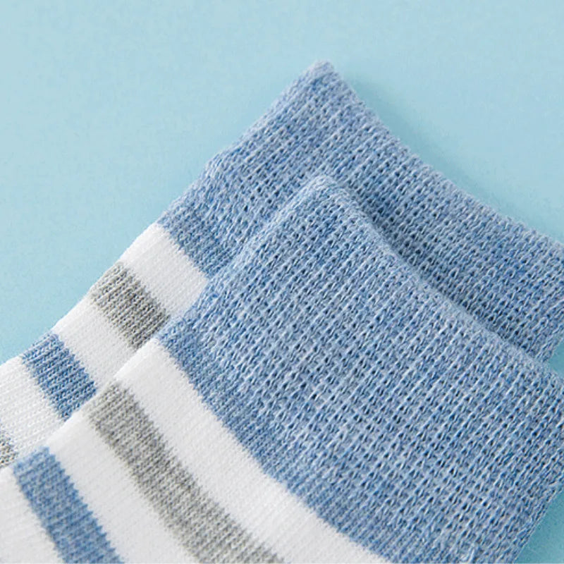 5 Pairs Baby Socks Cotton Spring Autumn Children School Sock Girls Cute Striped Design Newborn Boy Toddler Kids Socks 0-6 Years