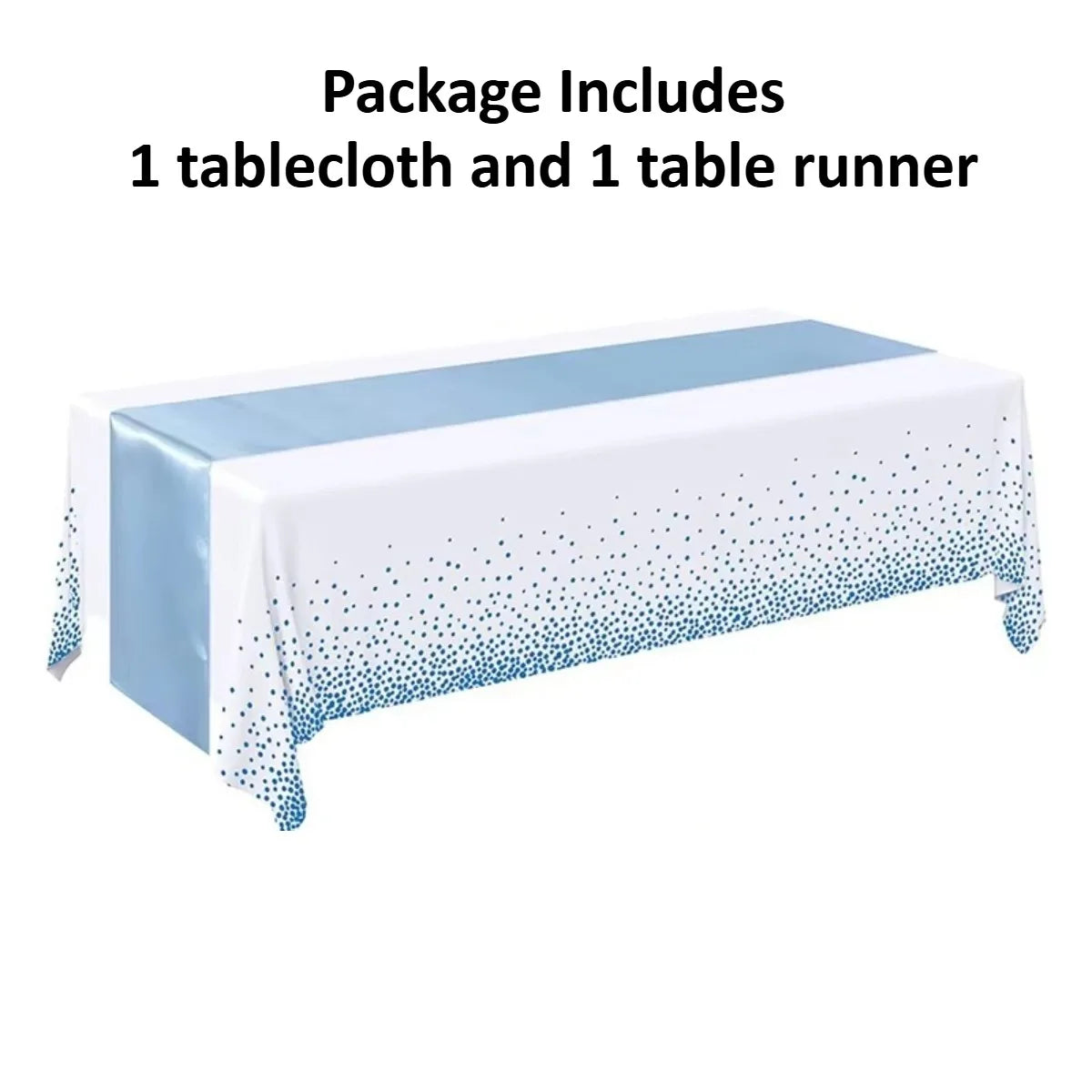 1set Disposable Plastic Tablecloths Satin Table Runner Set Dot Tablecloth Satin Table Runner For Party