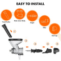 Masticating Juicer Attachment for KitchenAid Stand Mixer Slow Cold Press Juicer Machine with Dual Feed Chute