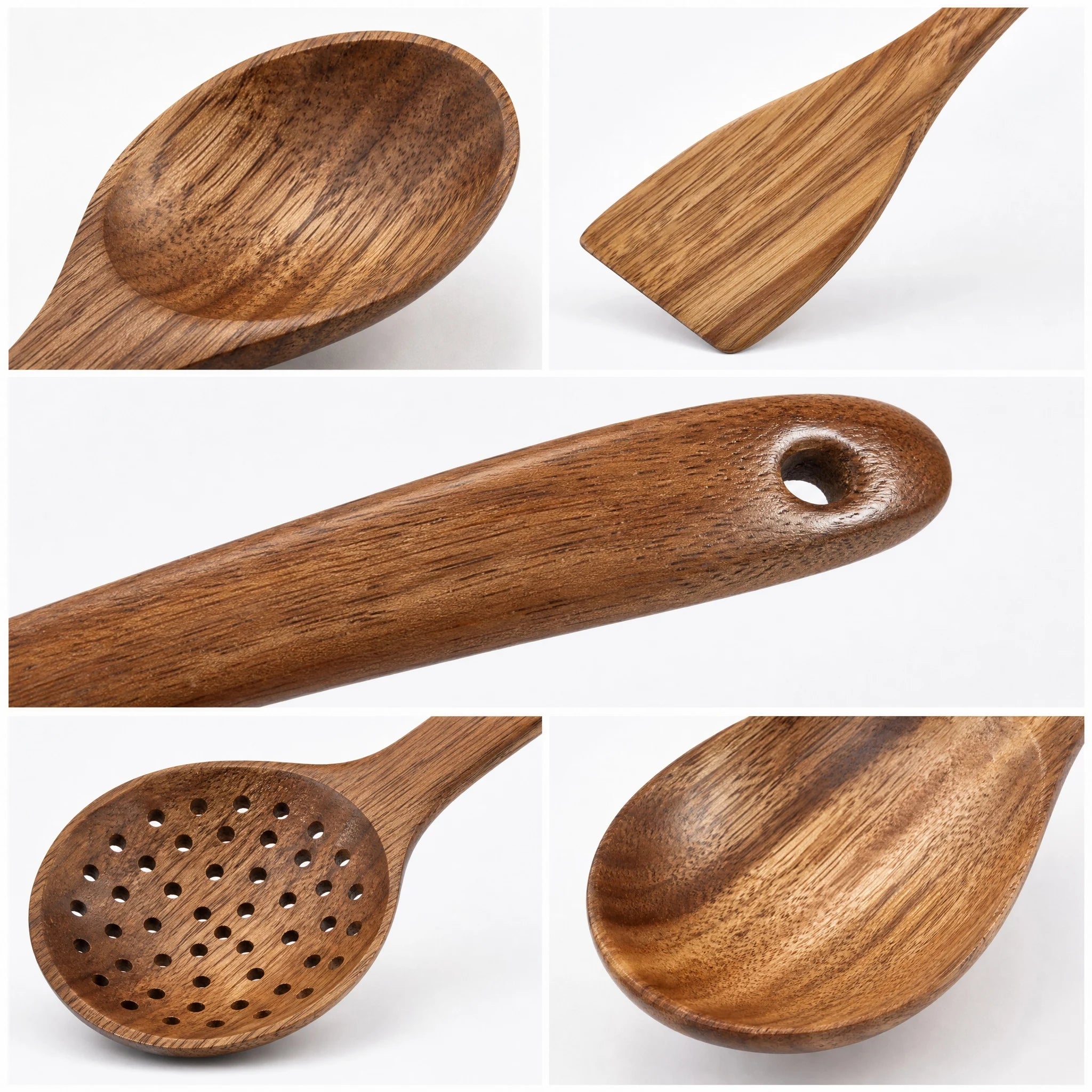 Wood Kitchenware Cooking Set Household Spatula Spoon Set Salad Spoon Fork Stirring Spoon Kitchen Baking Set With Storage Bucket