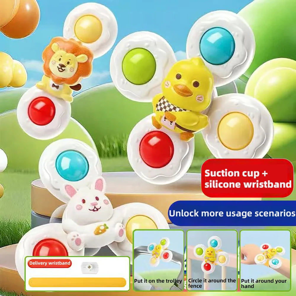 Baby Sucker Spinning Toys Children Bath Montessori Education Rotating 3 Years Bathroom Toys for Toddler Infant Toys for Baby