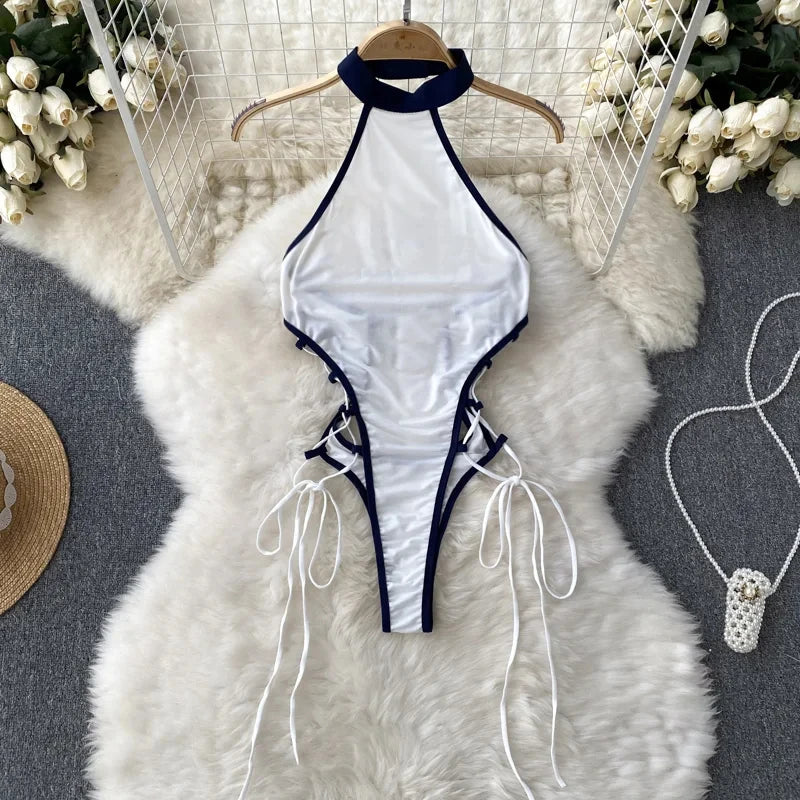 Valentine Party Sleepwear Combination Catsuits Slim Intimate Erotic Mesh Strappy Rompers Women Bodysuits Lingerie Sexy Sets