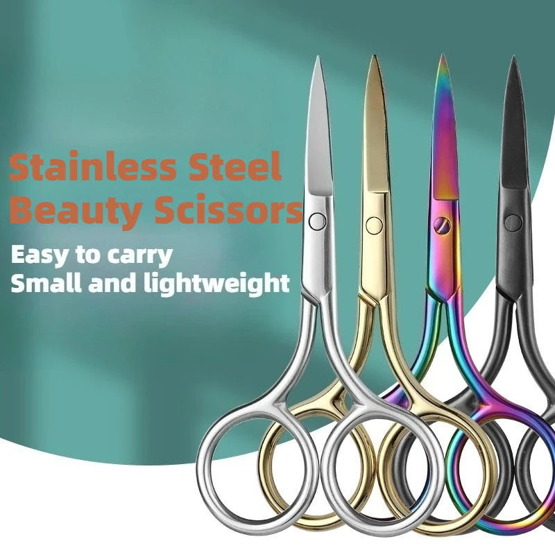 1pc European-style Makeup Scissors 9CM Compact Stainless Steel Small Professional Eyebrow Nose Hair Cut Manicure Nail Tools