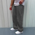 autumn winter man/woman Jogging Straight Sweatpants Street Style wide leg pants Casual Solid colors versatile Loose Men's