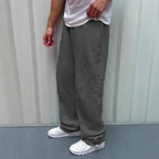 autumn winter man/woman Jogging Straight Sweatpants Street Style wide leg pants Casual Solid colors versatile Loose Men's