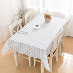 Plastic PVC Rectangula Grid Printed Tablecloth Waterproof Oilproof Kitchen Dining Table Colth Cover Mat Oilcloth Antifouling
