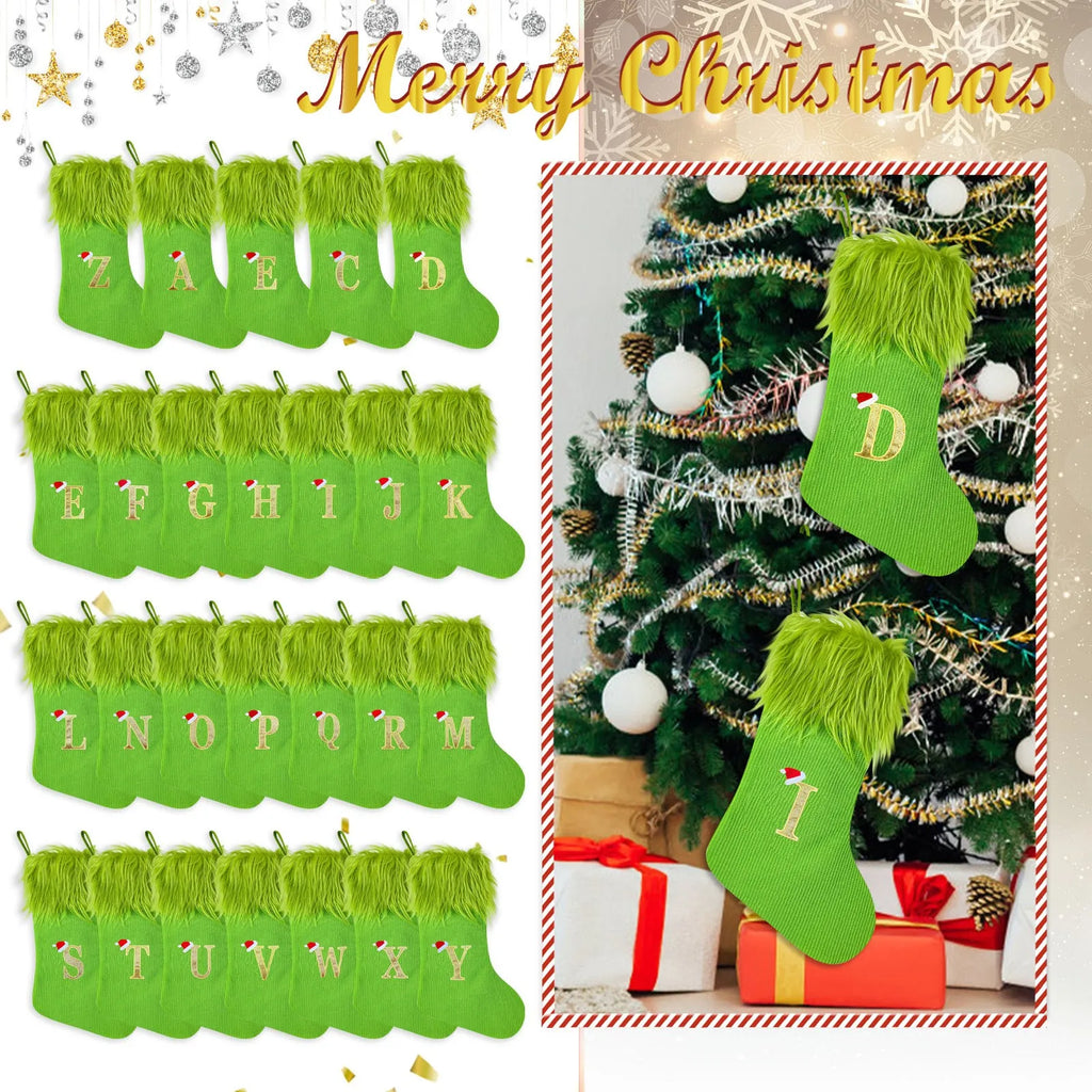 Christmas Decoration Stockings Home Decoration Venue Decoration Christmas Decoration Supplies Large Knitted Alphabet Stockings