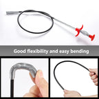 60cm Flexible Drain Snake Spring Pipe Cleaner Tool for Kitchen/Bathroom Sink Clogs (Heavy-Duty Hair & Debris Remover)