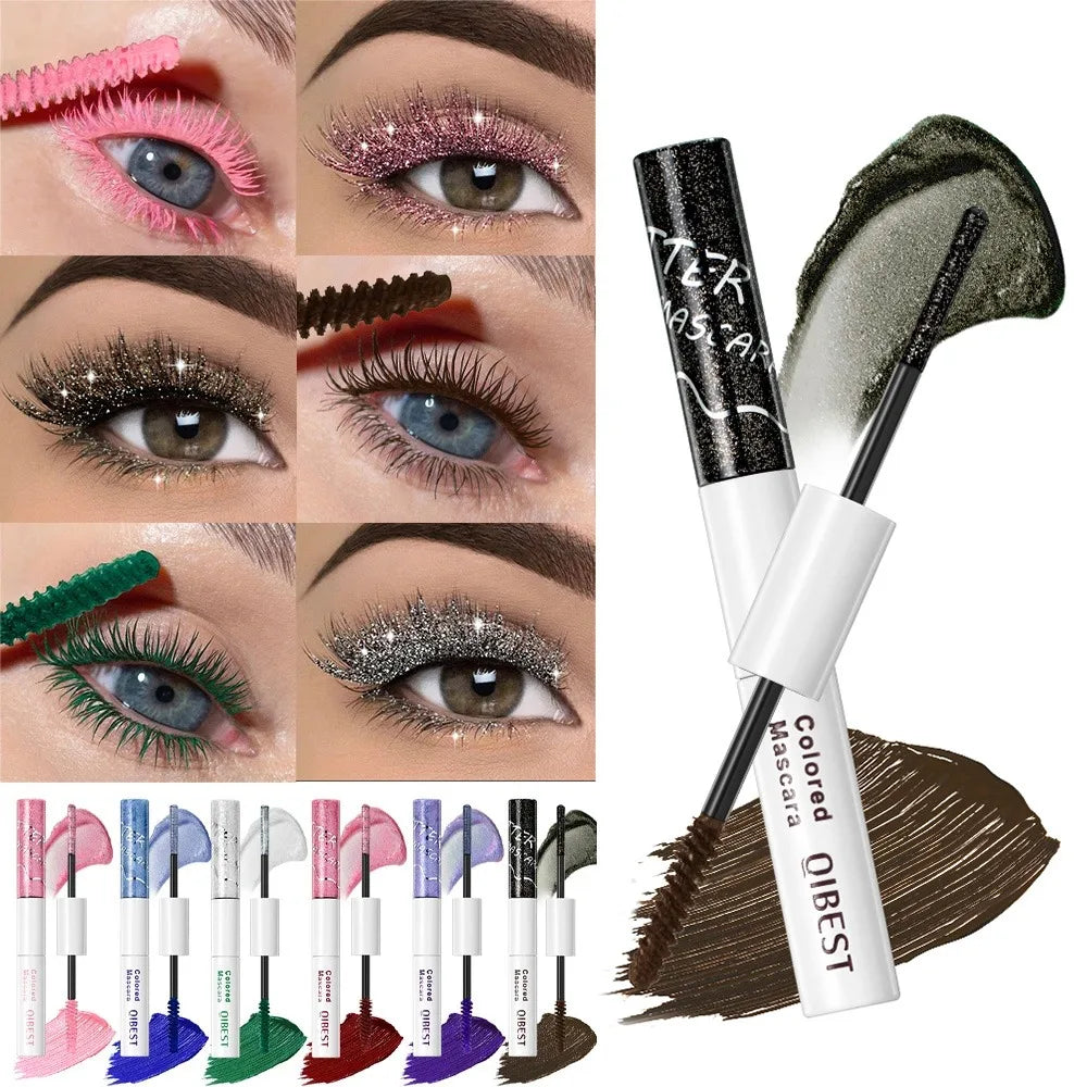 Double Head 2 IN 1 Mascara Silk Fiber Lash Mascara Volume Waterproof Lasting Non-Smudging Thick Thin Curling Mascara Eyes Makeup