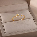 Tiny Initial Letter Rings For Women Stainless Steel A-Z Letters Adjustable Ring Female Christmas Aesthetic Jewelry bijoux femme