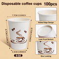 50/100/200PCS 9 oz Disposable Paper Cups for Hot & Cold Drinks – Leak-Proof Coffee Cups, Durable & Eco-Friendly, Ideal for Cafés, Restaurants, Offices, Home Use, Parties, and Everyday Beverage Serving