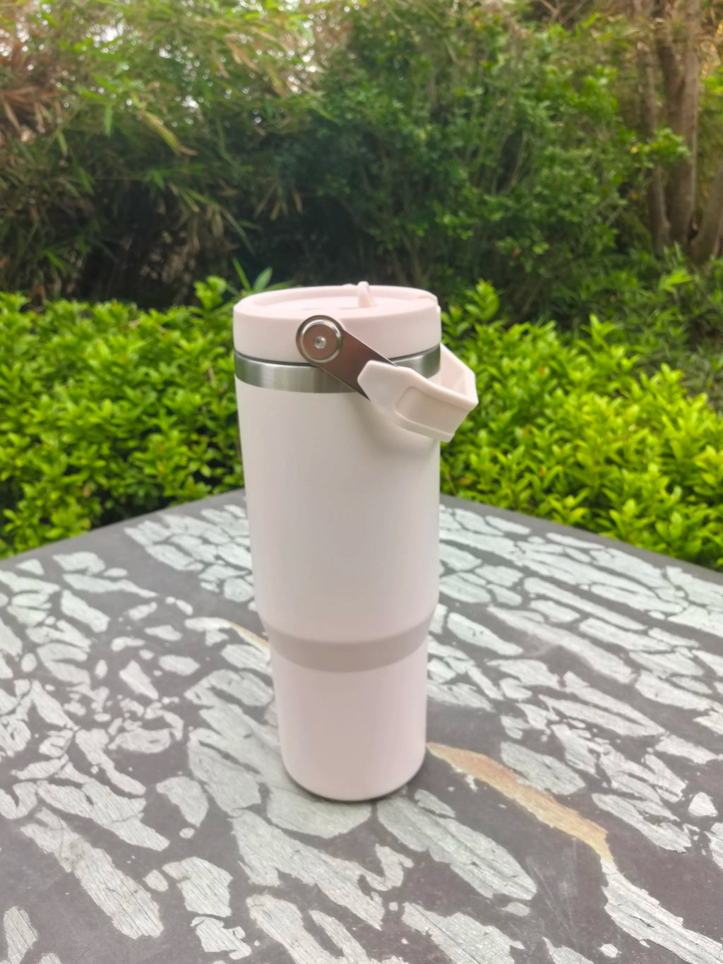 30oz Stainless Steel Vacuum Insulated Tumbler with Handle Straw for Travel Outdoor