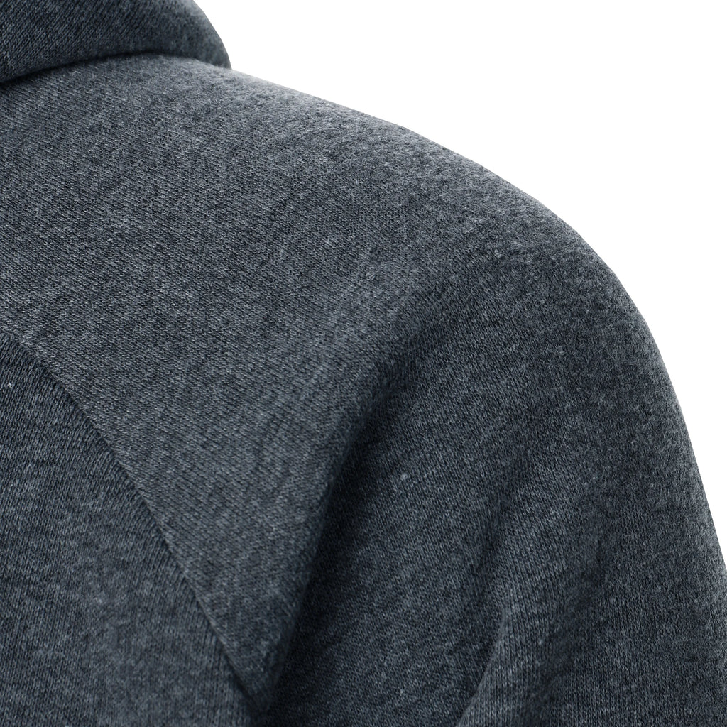Autumn winter men's solid color hooded top Long sleeve side zipper design hoodie