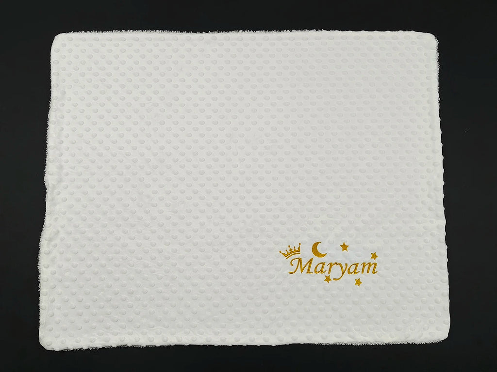 Personalized Baby Blanket with Name for Newborn Boys and Girls Custom Minky Fleece Toddler Crib Stroller Blanket Birthday Gift
