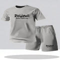 men's breathable jogging sportswear two-piece set summer leisure fitness brand set running suit T-shirt and shorts