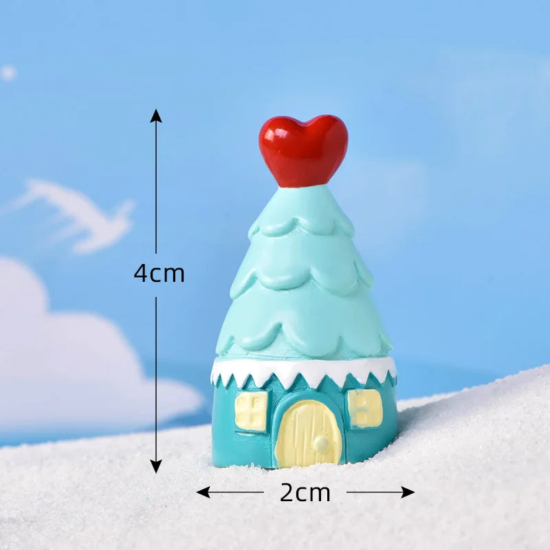 New Christmas Deer Santa Claus Sled Tree Snowman Figurine Doll House Home Decor Miniature Garden Decoration Accessories Modern