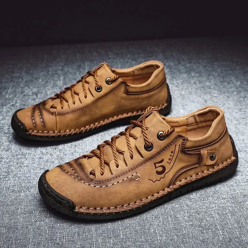 Men's Leather Shoes 2023 New Casual Shoes Fashion Soft Outdoor Comfortable High Quality Classic Ankle Non-slip Flats