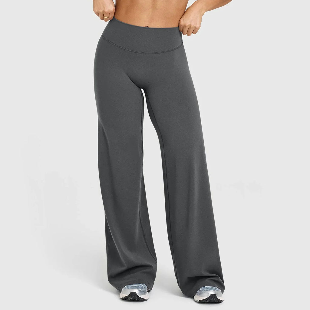 Women High Waist Wide Leg Yoga Pants Loose Flare Leggings Tummy Control Straight Workout Trousers Casual Lounge Pants Fitness