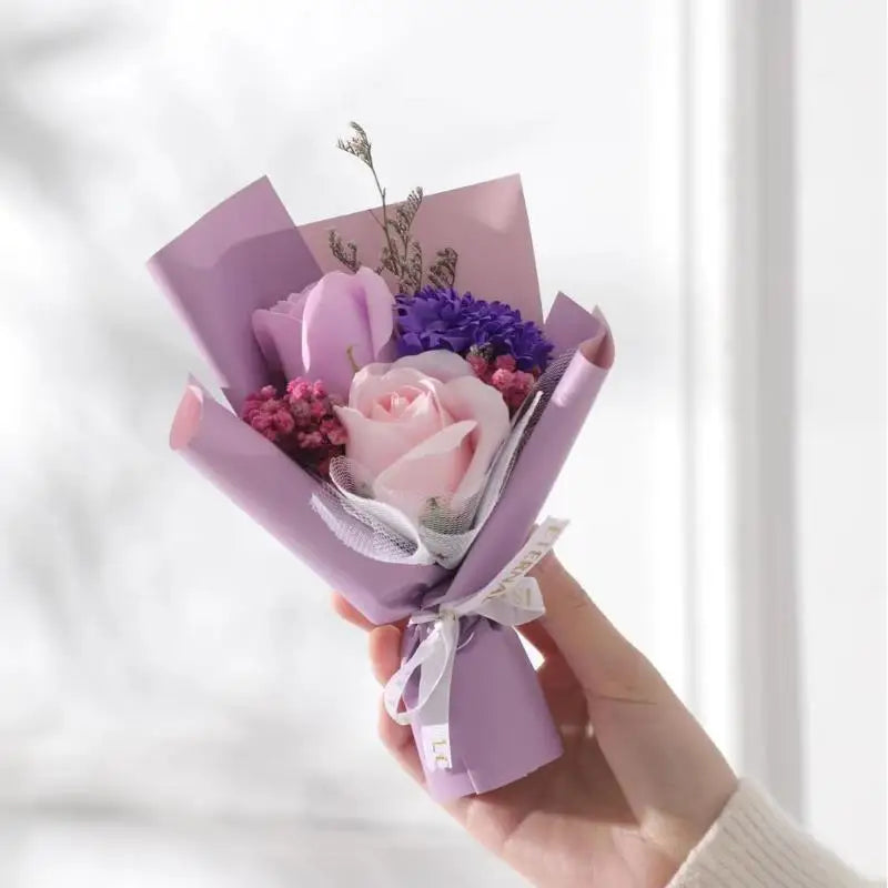Valentine's Day Gift Decoration Rose Artificial Flowers Bouquet Fake Flower For Girlfriend Gift Mother's Day Decor Flower