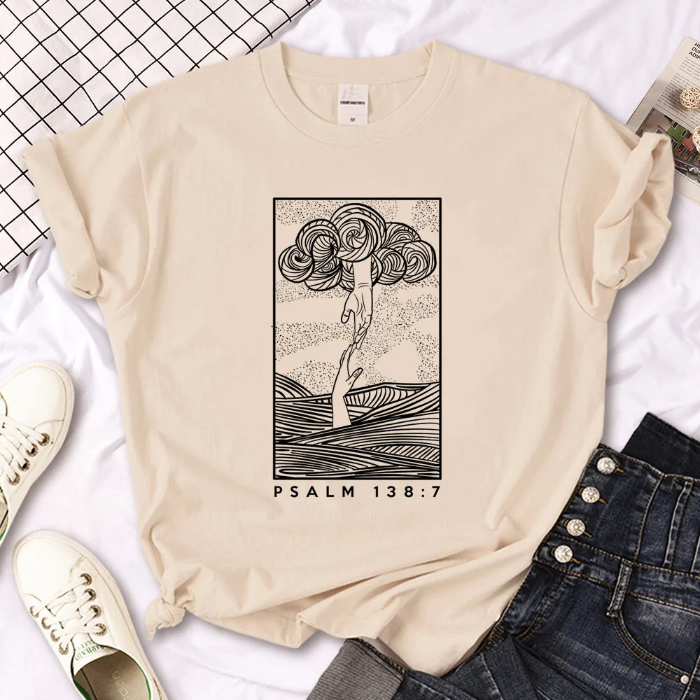 Bible Faith Jesus t shirt women Japanese Tee girl manga designer streetwear clothing