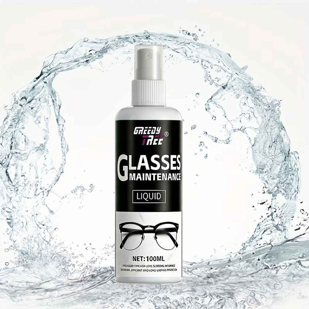 Glasses Cleaner Spray - Lens Cleaning Liquid with Free Microfiber Towel, Anti-Fog & Scratch Resistance for Eyeglasses, Screens,