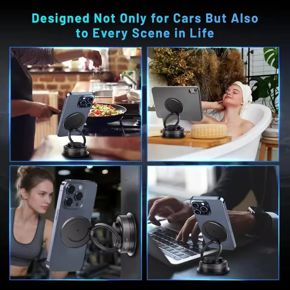 Car Phone Magnetic Stand Mechanical Vacuum Suction Cup Rotate 360 °   Magnetic Adsorption Bracket Universal Navigation Holder
