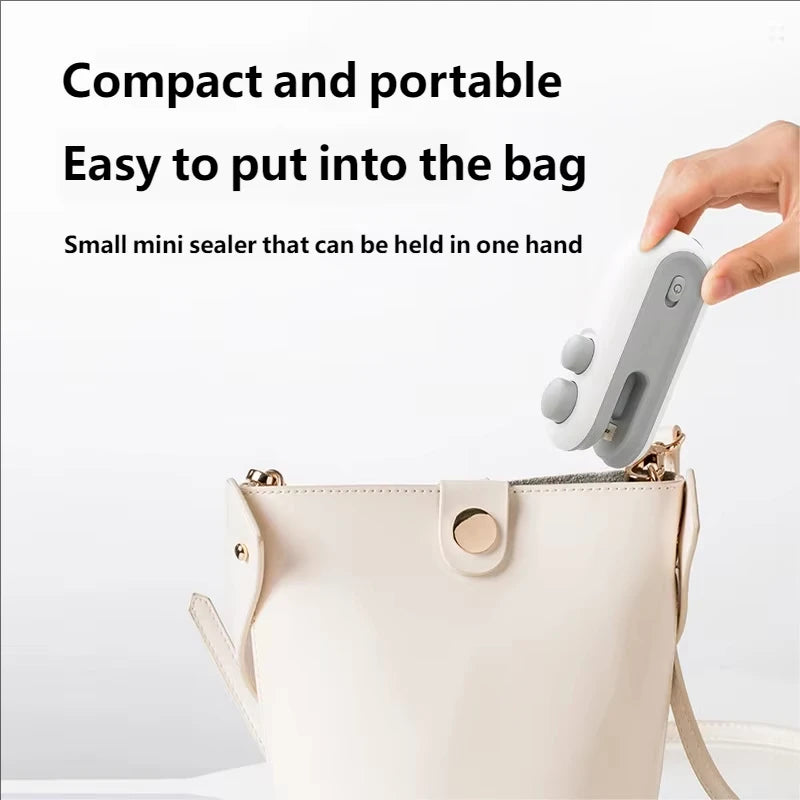 Mini Sealing Machine USB Rechargable Heat Sealer Storage Bag Plastic Package Food Sealer Clip Bag Handheld Food Heat Sealer