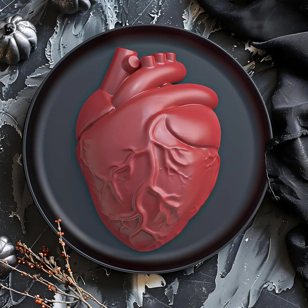 Heart Silicone Mold - 3D Realistic Heart Jelly Mold with Support Base for Cakes, Breakable Chocolate, Jelly, Pudding