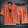 New 2026 summer men's short-sleeved T-shirt and shorts sportswear set, fashionable outdoor casual men's home wear 2-piece set