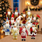 30cm Standing Santa Claus Doll Figurine Christmas Decorations For Home Tabletop Ornaments New Year Navidad Kids Gift Party Decor