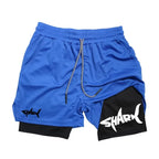 Men's Summer Double-Layer 2-in-1 Shorts for Jogging Exercise Quick Drying Breathable Dry Healthy Fitness Running Pants