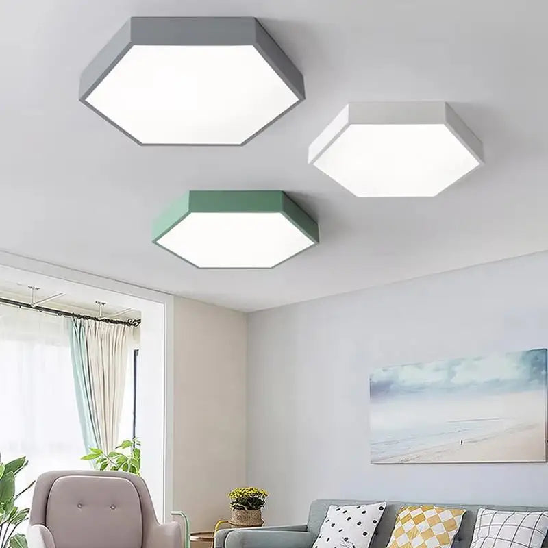 ADELIER Modern LED Ceiling Lights Macaron Hexagonal Ceiling lamp Study Living room Bedroom Living Room Lighting