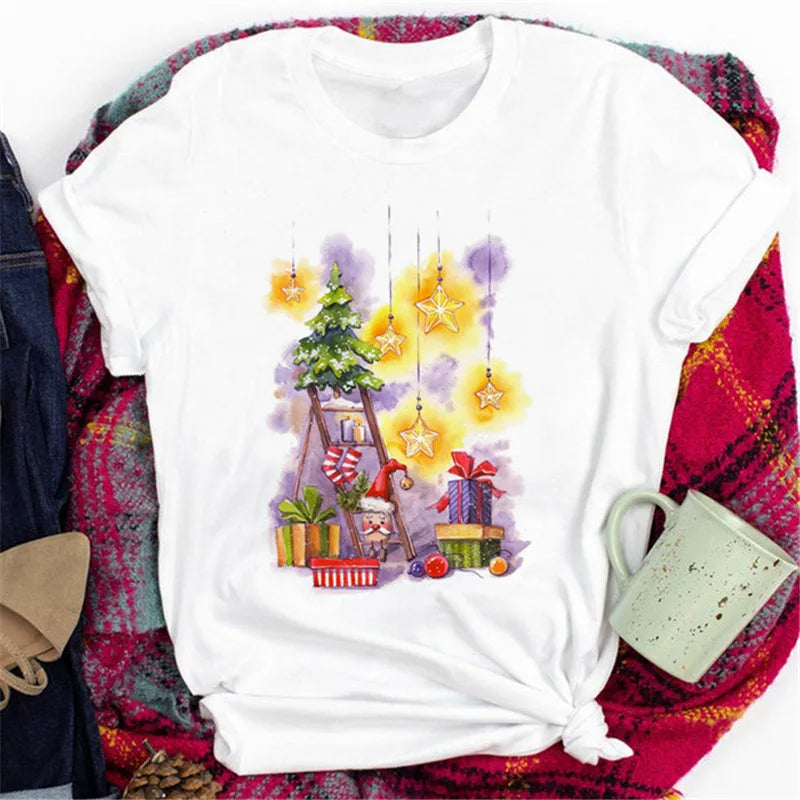 Merry Christmas T Shirt  Personalized and Exquisite Christmas Gift T-shirts and Clothes Women Clothing Aesthetic Clothes