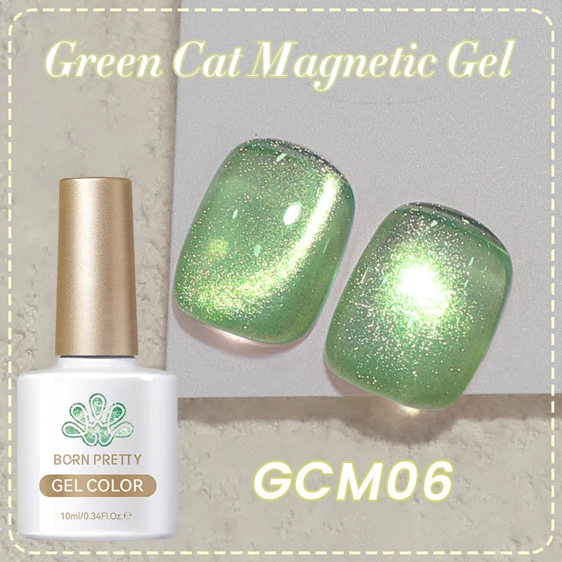 BORN PRETTY 10ml Cat Magnetic Gel Sparkling Semi Permanent Soak Off Manicure UV Gel Nail Art Varnish Autumn Winter Gel Nails