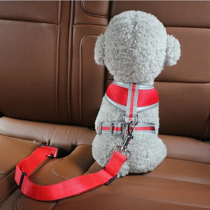 Cat Car Seat Belt Dog Accessories Adjustable Harness Lead Leash Small Medium Travel Clip Puppy Collar Leash Pet Items Dog Harness