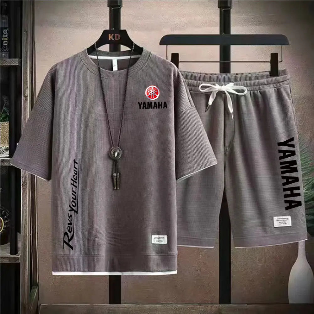 2026 Yamaha Racing Men's Sport Clothing Set Spring/Summer Short Sleeve T-Shirt & Sports Shorts Running Men's Athletic Wear
