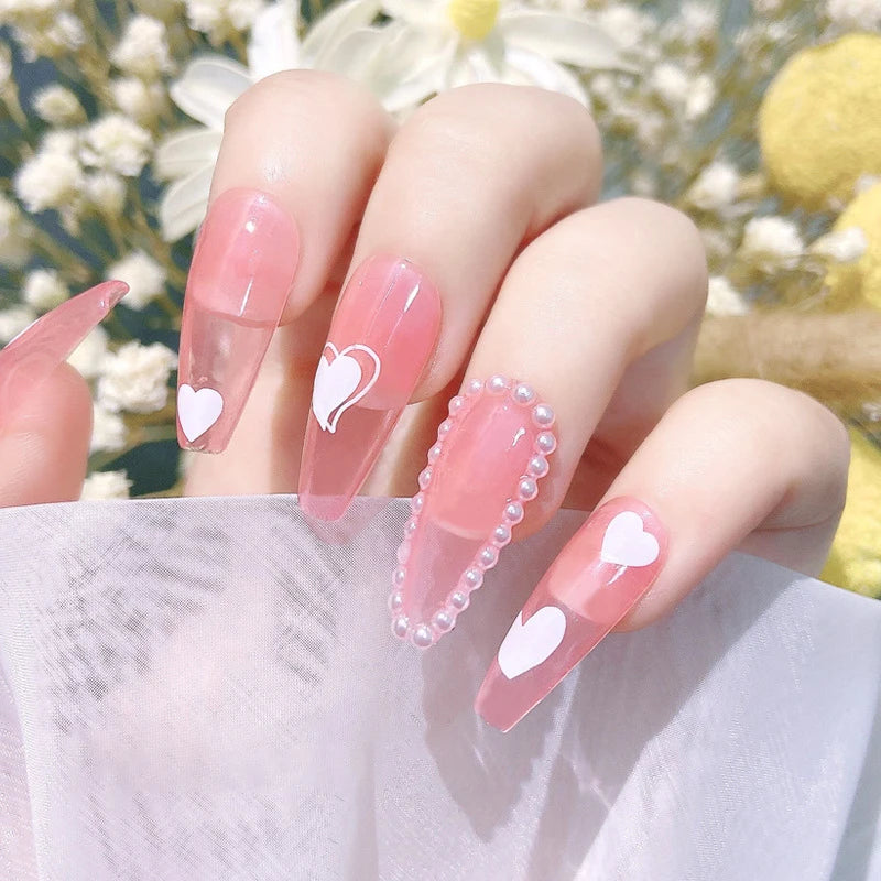 3 Sheets Hearts Nail Stickers  Self Adhesive Heart Nail Decals for Natural Fingernails and Acrylic Nails Heart Nail Decor for Na