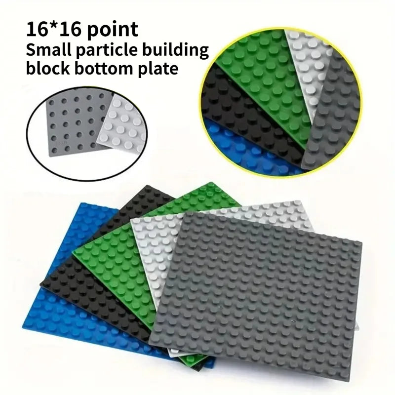 DIY 16×16-hole Single-sided Small-grained MOC Assembly Kit Basic Components for Universal Building Block Base Plates and Toys