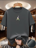 Trendy short-sleeved T-shirts for men and women, popular summer style, versatile, slim-fitting printed round neck tops
