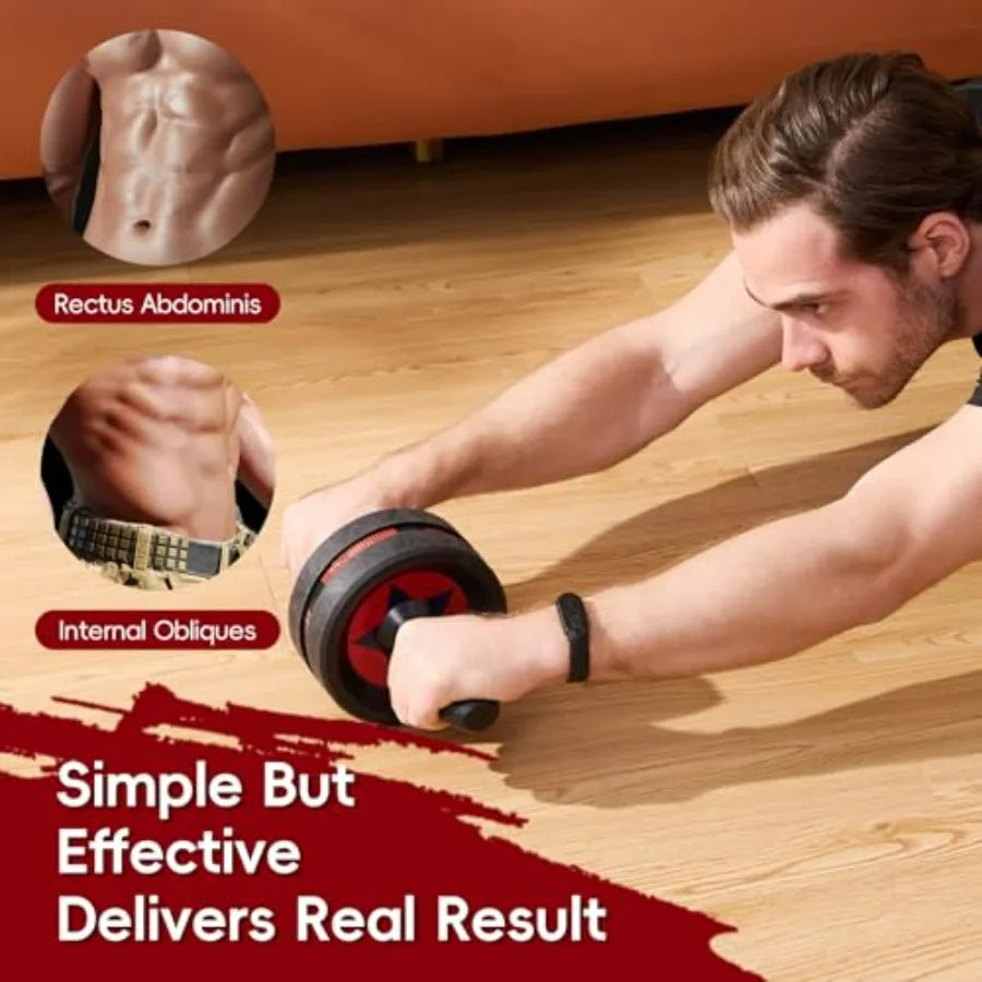 Ab Roller Wheel for Abs Workout - Abdominal Exercise Equipment with 2 Knee Pads for Home Gym, Core Strength Training, Fitness E