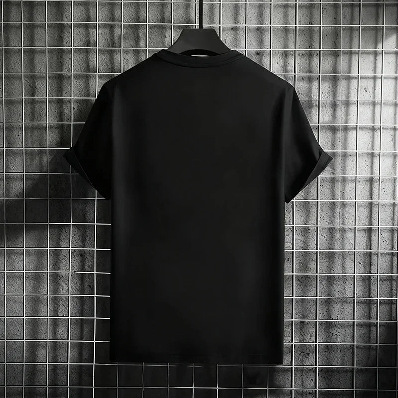 2026 Summer New Men's T-shirt High Quality 100% Cotton Pure Color Tees Urban Casual Fashion Short Sleeve O-neck Top Streetwear