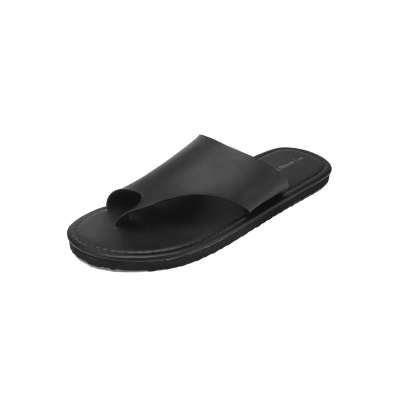 Flip-flops men's summer non-slip leisure indoor open-toed slippers soft bottom light black sandals flip-flops plus size sandals