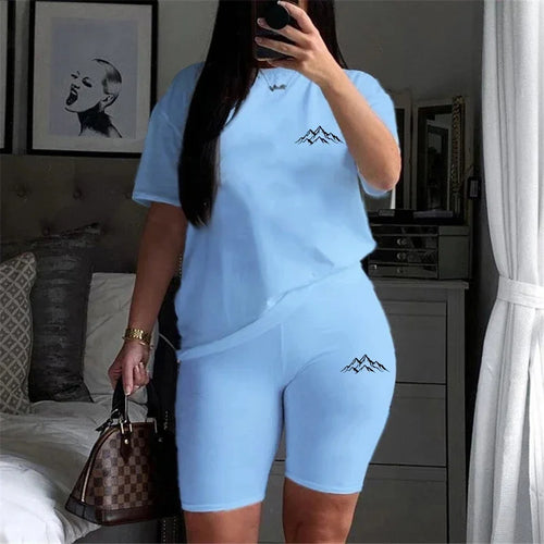 2026 Summer Two Piece Set for Women T-Shirts O-Neck Shorts Daily Short Sleeve Tracksuit Matching Hot Sales Casual Woman Clothing