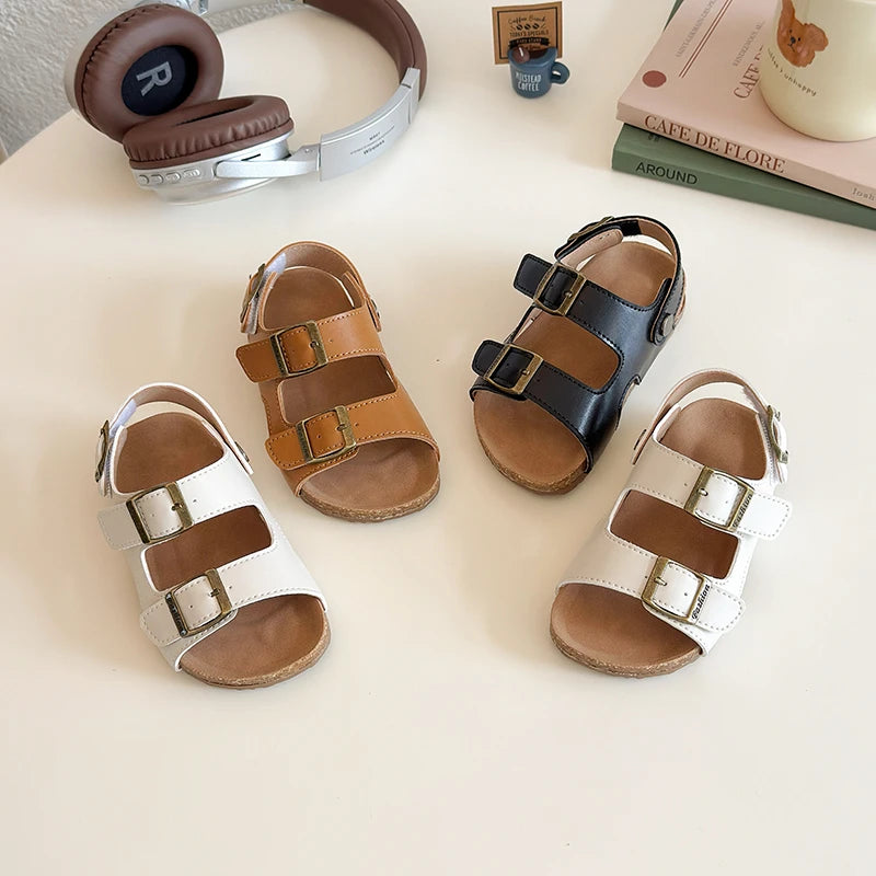 2025 Summer New Children Casual Sandals for Girls Boy Fashion Korean Style Soft Bottom Anti-slippery Versatile Roman Beach Shoes
