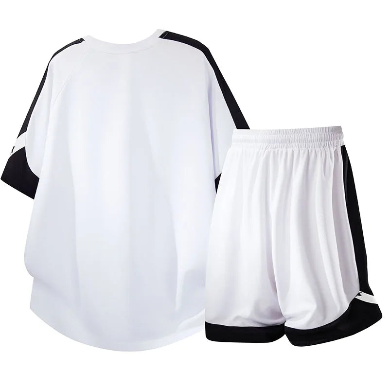Summer Outdoor Cycling Sportswear Set for Men Fashionable Loose Comfortable Breathable Short Sleeved T-shirt Shorts Set