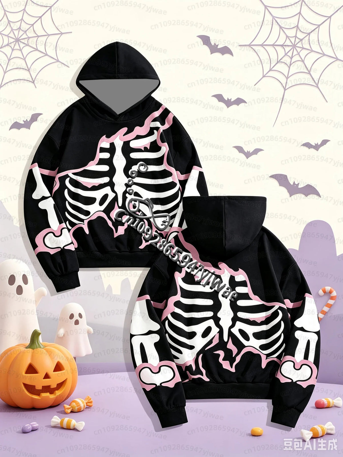 26 Winter Men Halloween Scary Pumpkin Face Hoodie Print Oversized Sweatshirt  Long Sleeve Pullover Holiday Party Men Hoodies