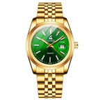 New Hot-Selling Men's Stainless Steel Five-Link Steel Band Watch with Arabic Numerals, Business Style, Round Case, Calendar Display Function, Valentine's Day Gift, Father's Day Gift