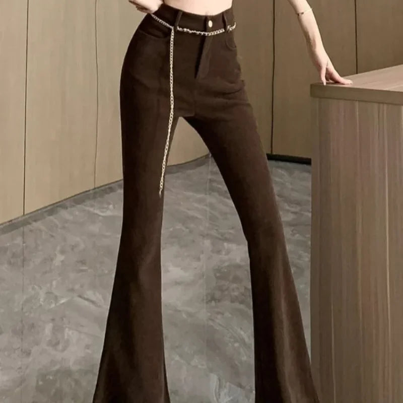 Pants for Women Fluid Woman Trousers High Waist Autumn Winter Trends 2025 Chic and Elegant New In Xxl Vintage G Harajuku Slacks