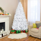 5ft White Unlit Artificial Christmas Tree, 480 Branch Tips Hinged Pine Tree, Flame Retardant PVC with Sturdy Metal Stand for Indoor Home Xmas Holiday Decoration