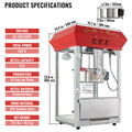 SucceBuy 8 Oz Popcorn Maker Popcorn Popper Machine Kettle Makes 48 Cups per Batch Countertop Popcorn Maker with Tempered Glass